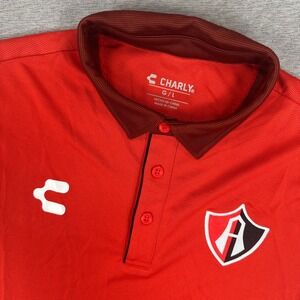 Atlas FC Charly Polo Shirt Mens Large Red Soccer Dry Factor Guadalajara Liga MX